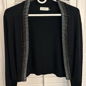 Women's Black Cardigan with Metallic Details